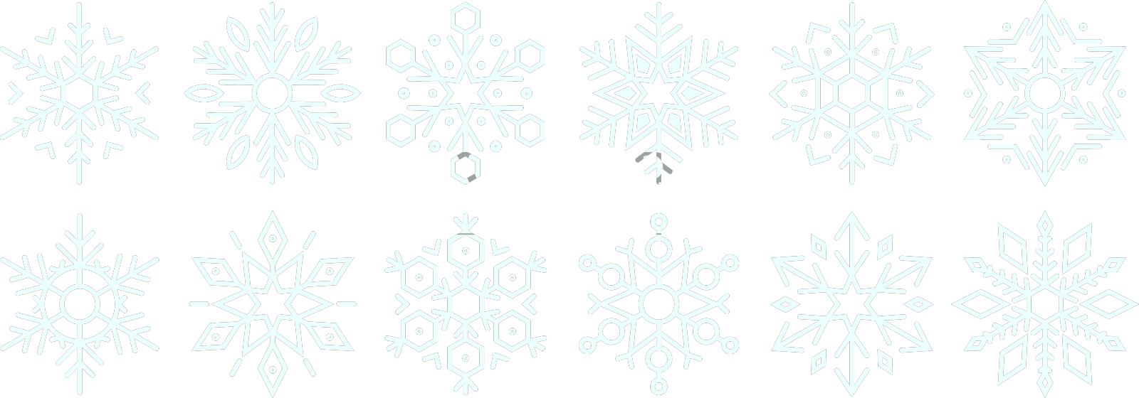 迷人的几何雪花每一个独特的设计元素图片