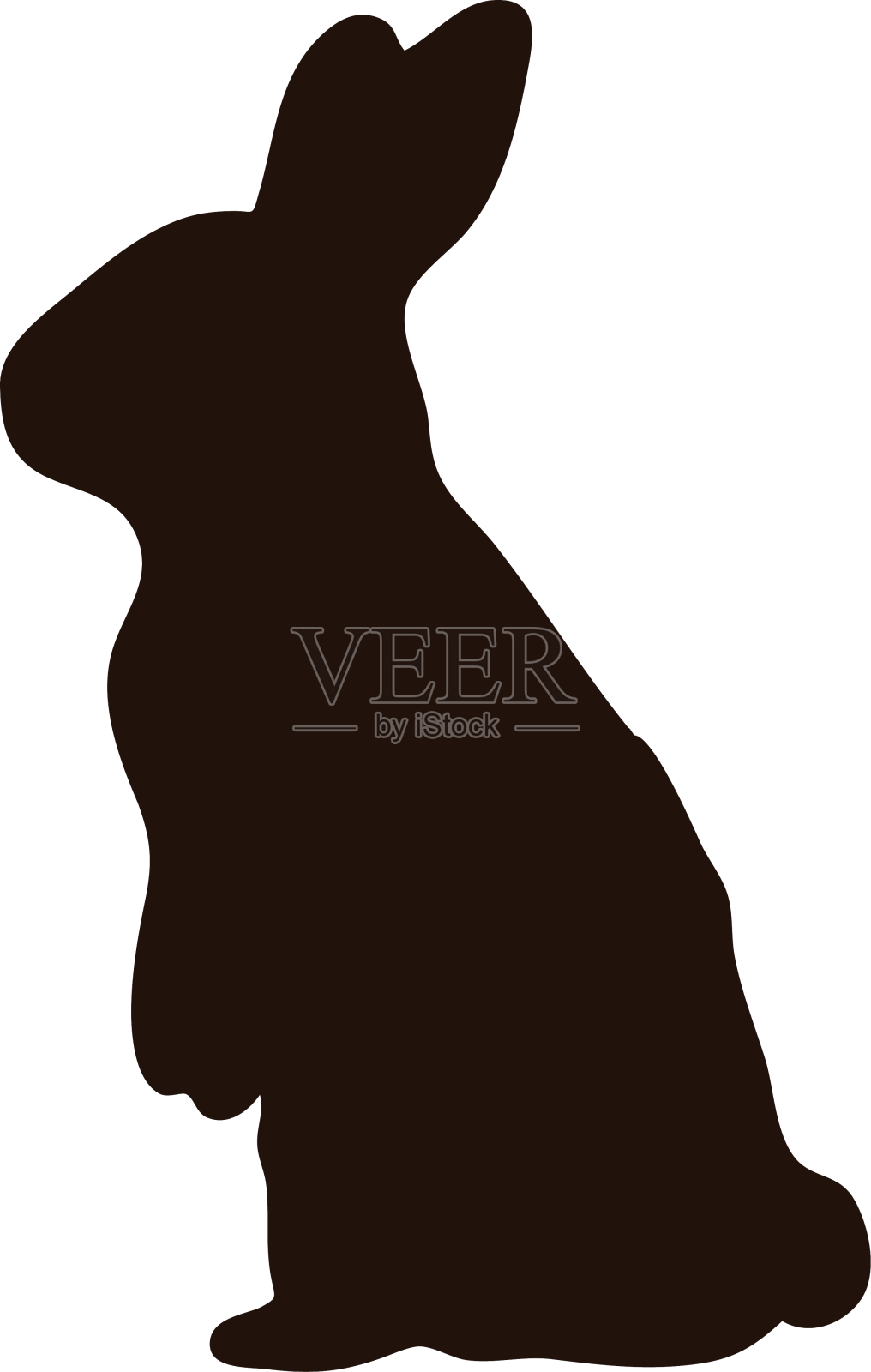 兔立兽剪影设计元素图片