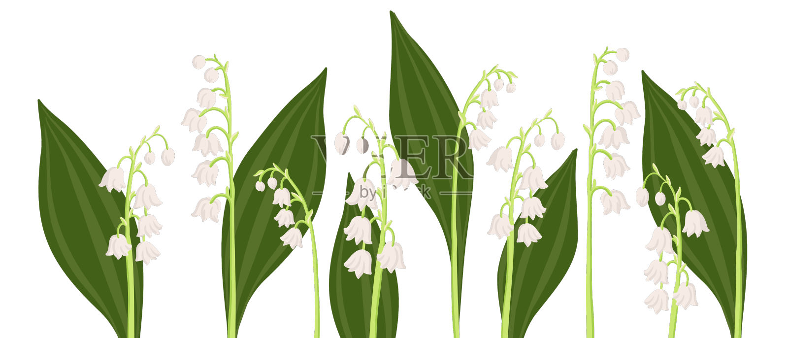 画园中百合花设计元素图片