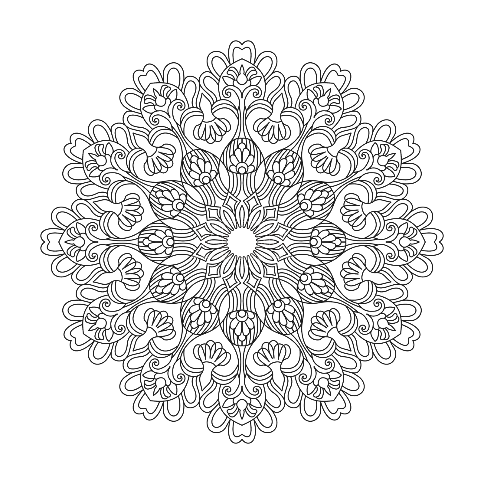 魔法宇宙成人曼陀罗涂色书设计元素图片