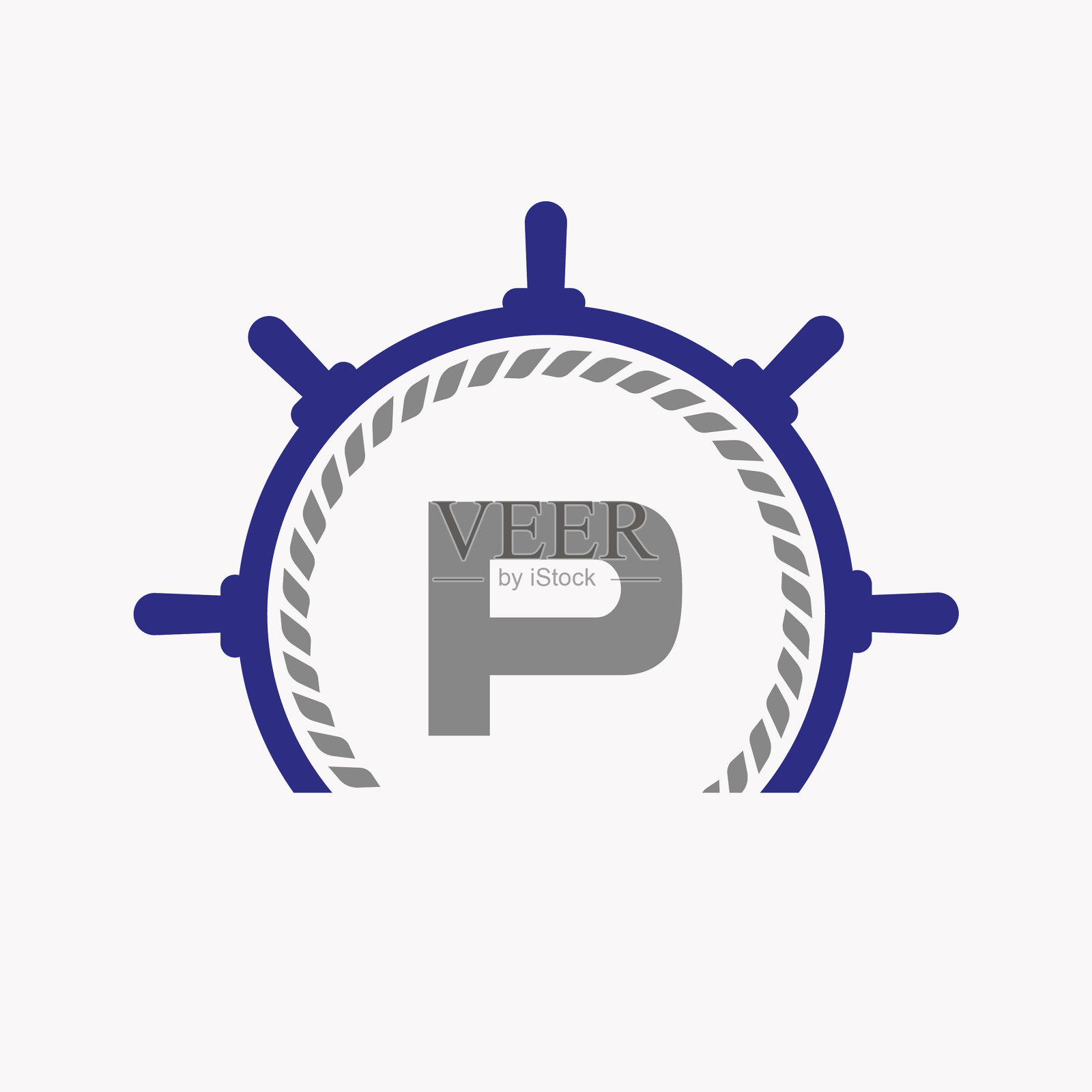 字母p巡航舵机标志游艇标志船舶插画图片素材