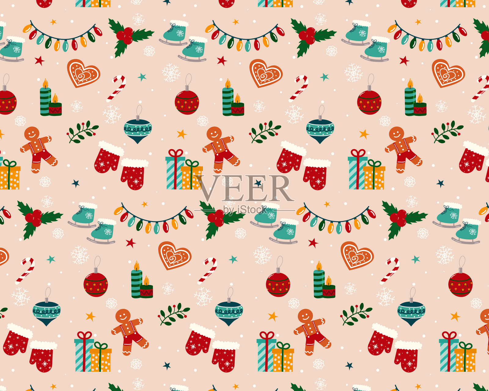 圣诞可爱冬季图案插画图片素材