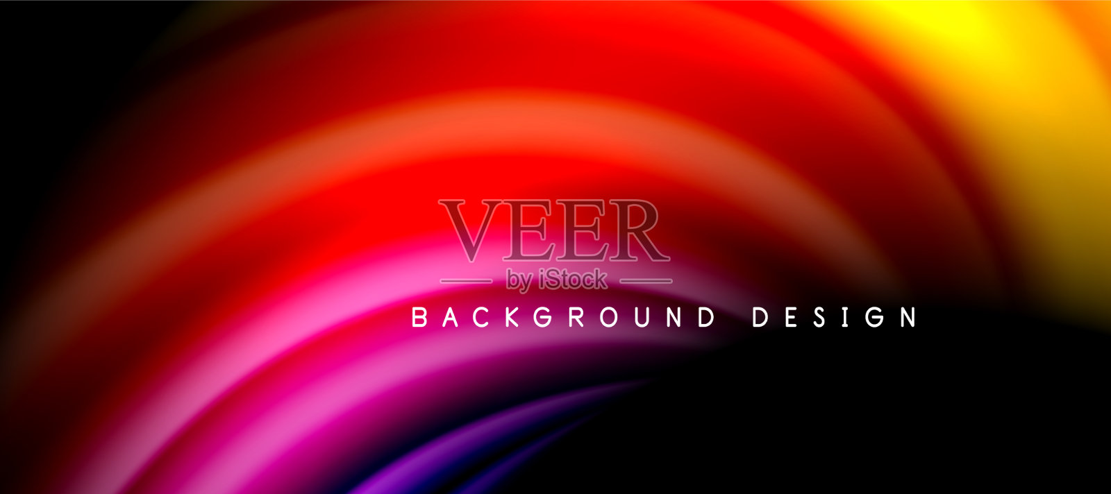 彩虹色波浪线上的黑色科技或插画图片素材