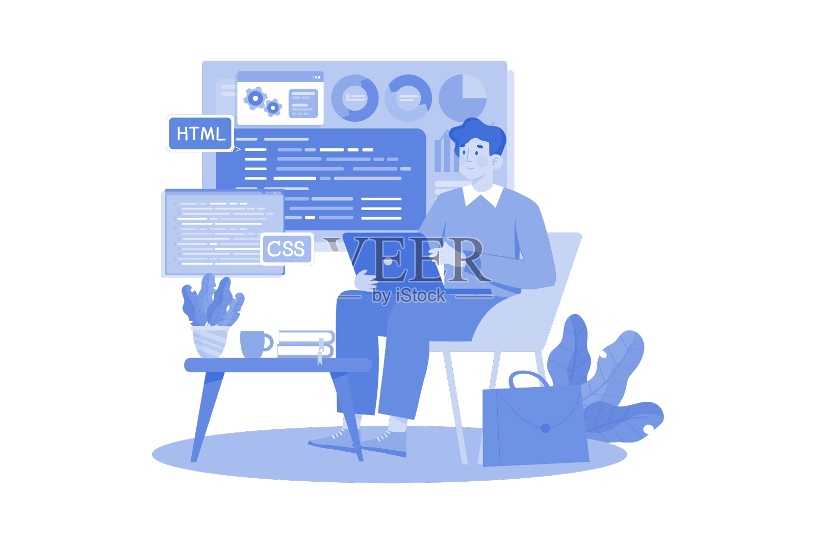 应用开发概念与笔记本电脑设计元素图片