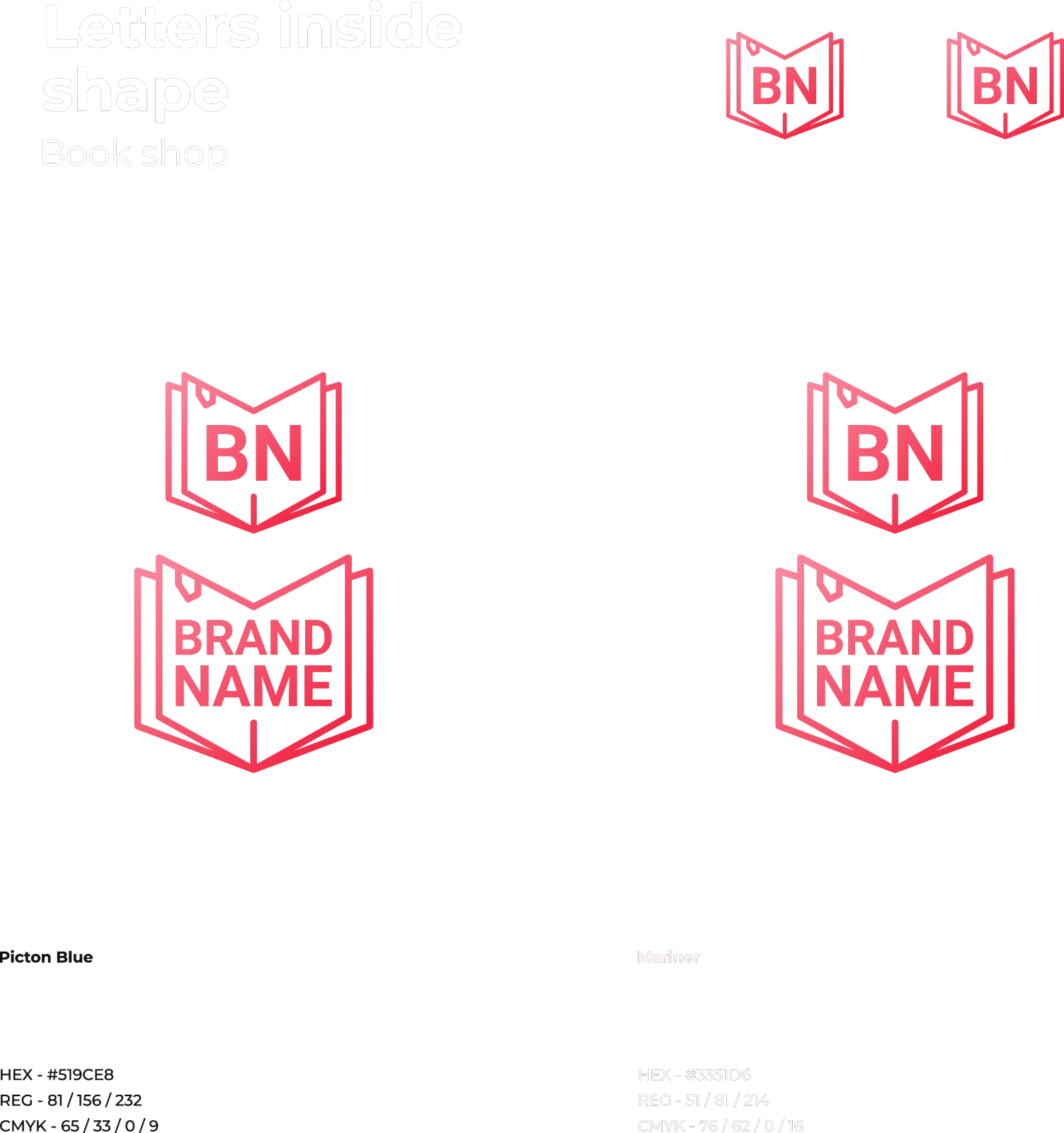 2d书店品牌模板与标志设计元素图片