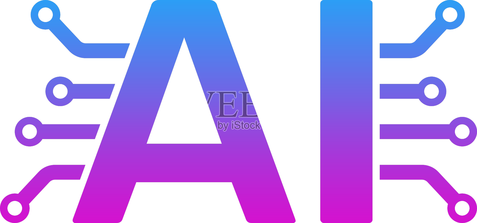 人工智能概念字母a和I设计元素图片