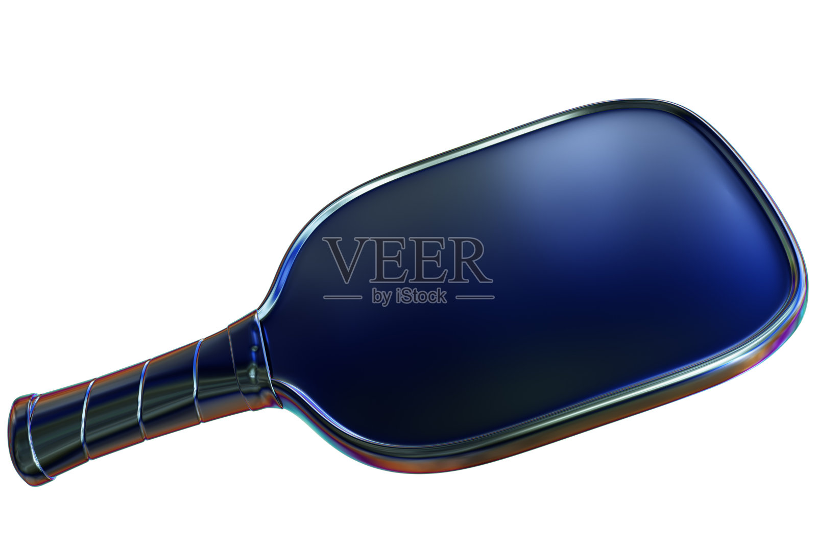 加热金属匹克球球拍在孤立的背景。三维渲染照片摄影图片