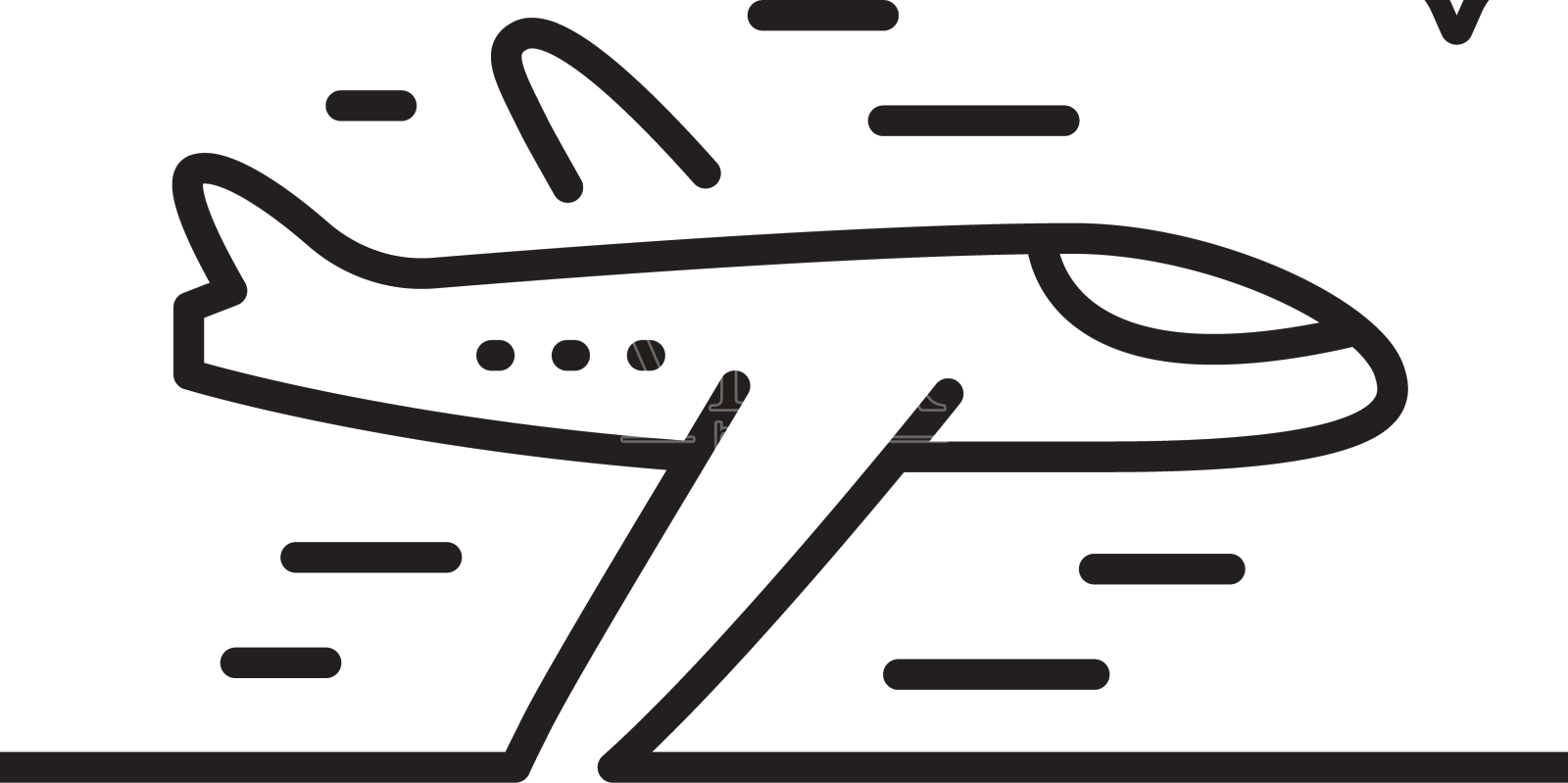 飞机线路图标飞机航班运输标志设计元素图片