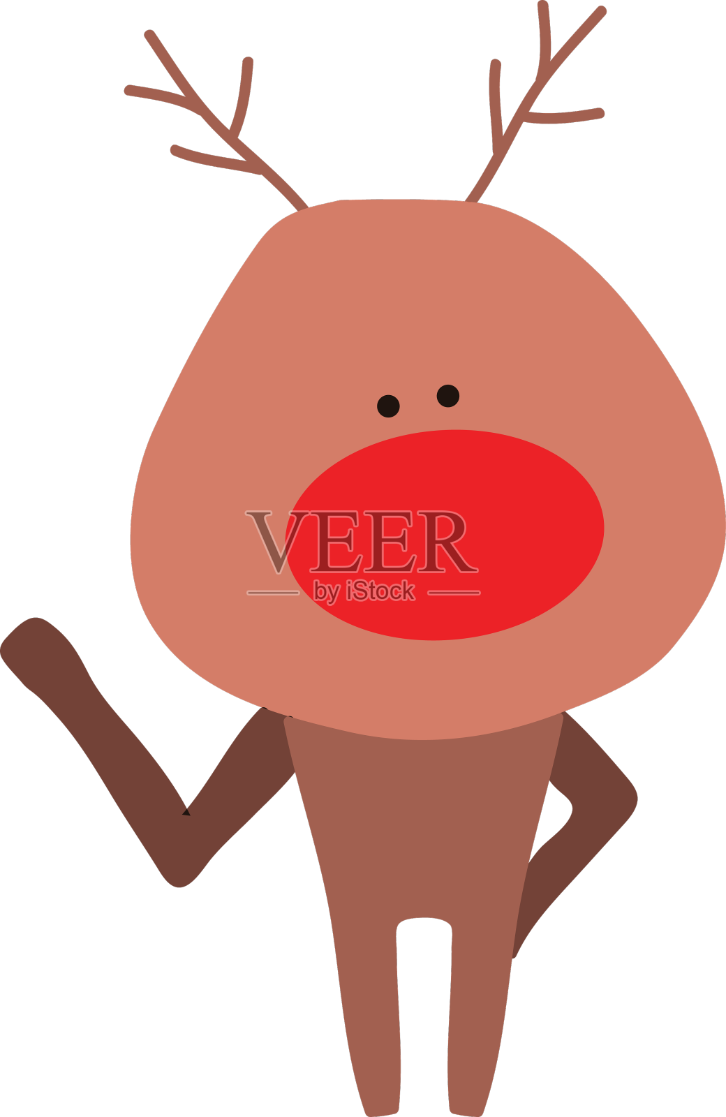 卡通驯鹿挥手问好设计元素图片