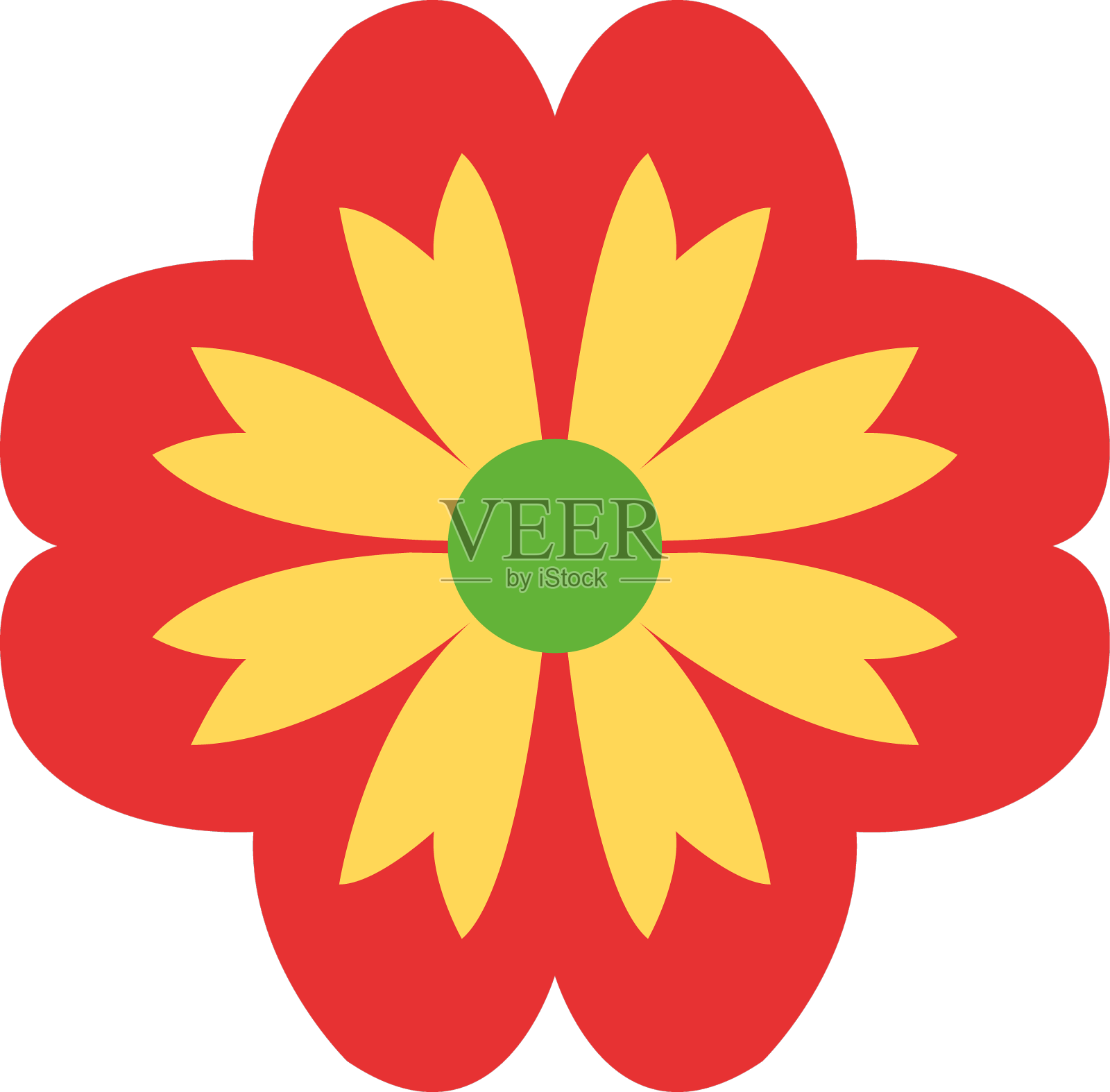 红色花卉图标设计元素图片