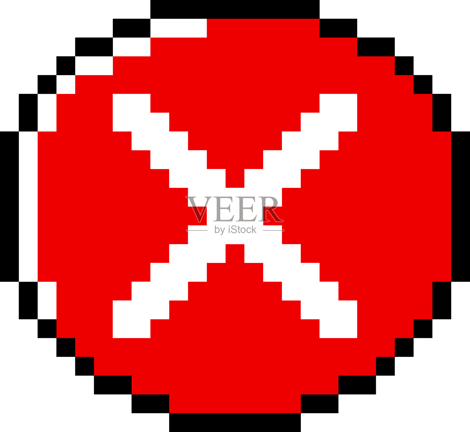 卡通红色像素复选标记无UI按钮设计元素图片