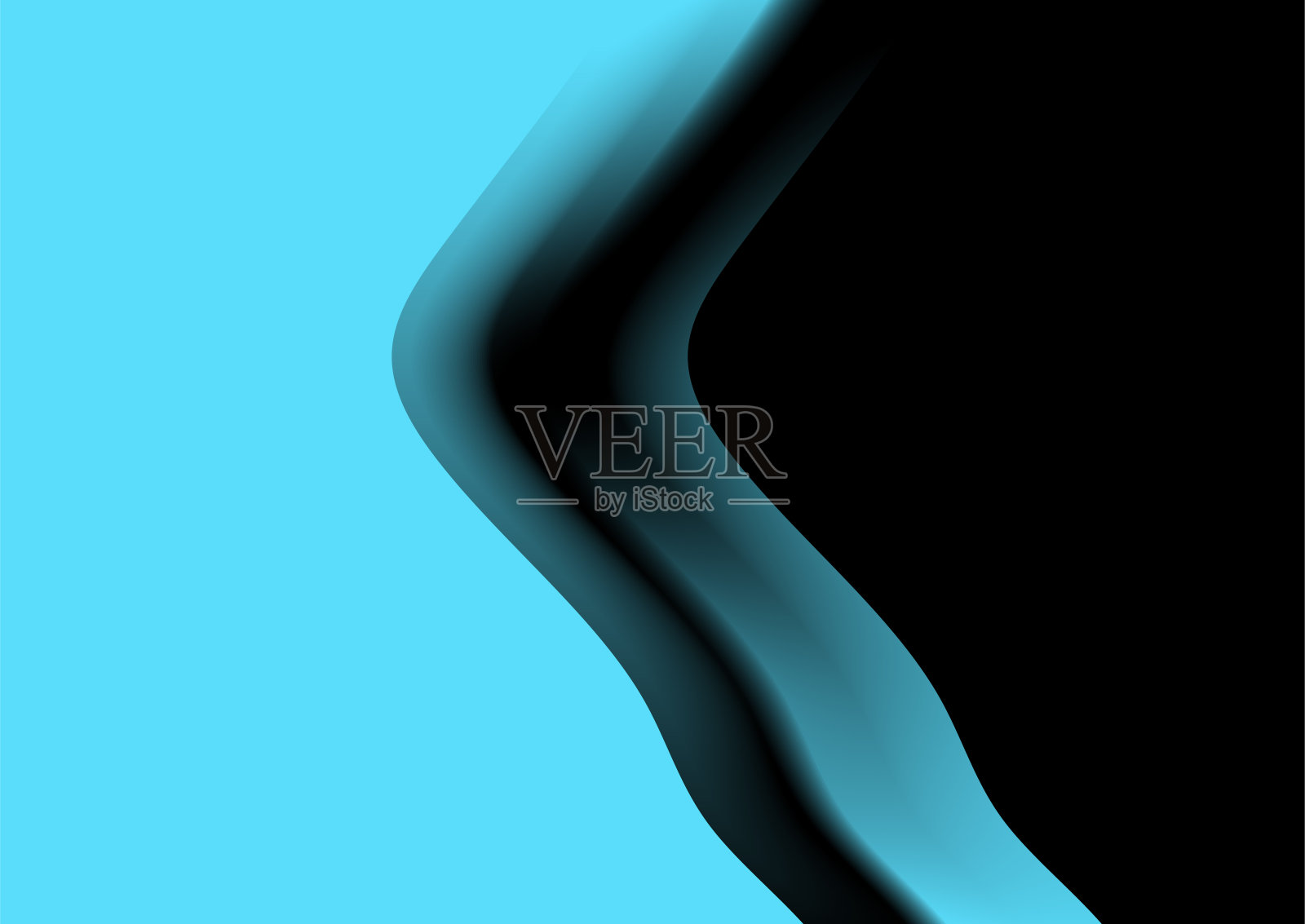 对比蓝黑色平滑波浪抽象最小的背景插画图片素材