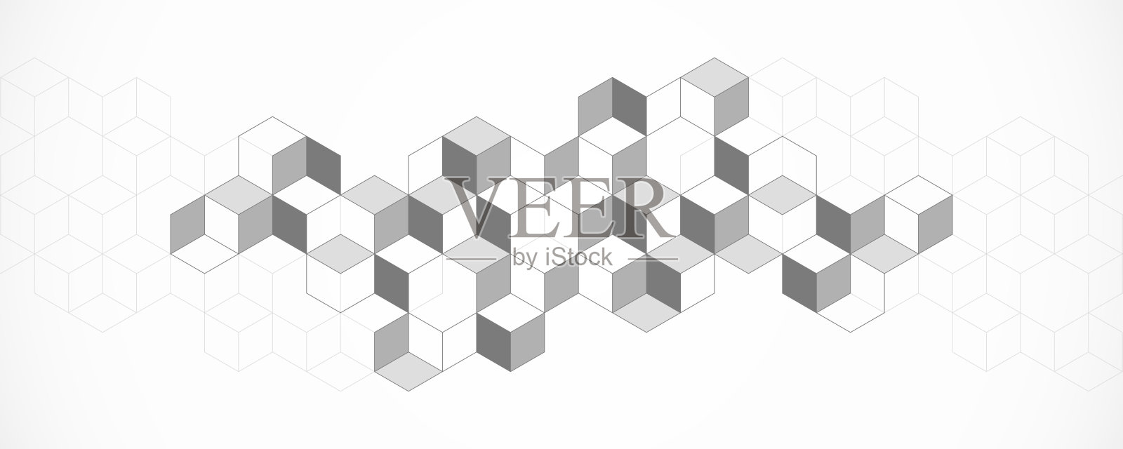 抽象几何背景与等距块，多边形形状图案插画图片素材