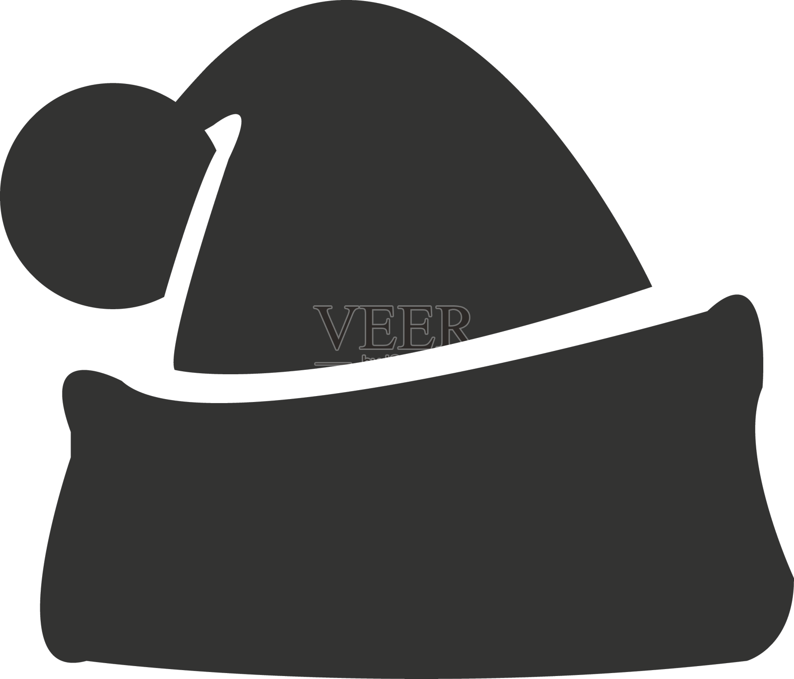 圣诞老人灰色帽子图标设计元素图片