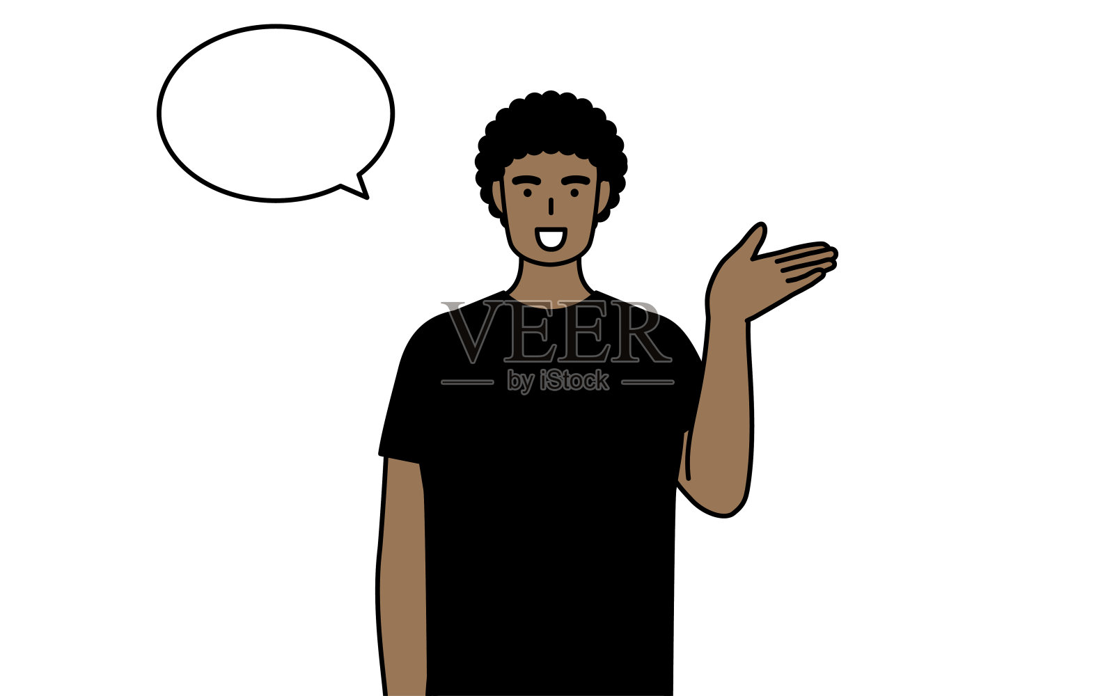 一个非洲裔美国人给我指路。插画图片素材