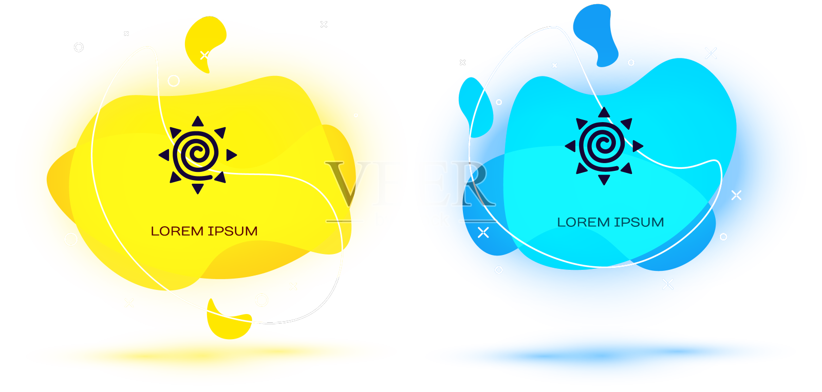 黑色太阳图标孤立的黑色背景设计元素图片