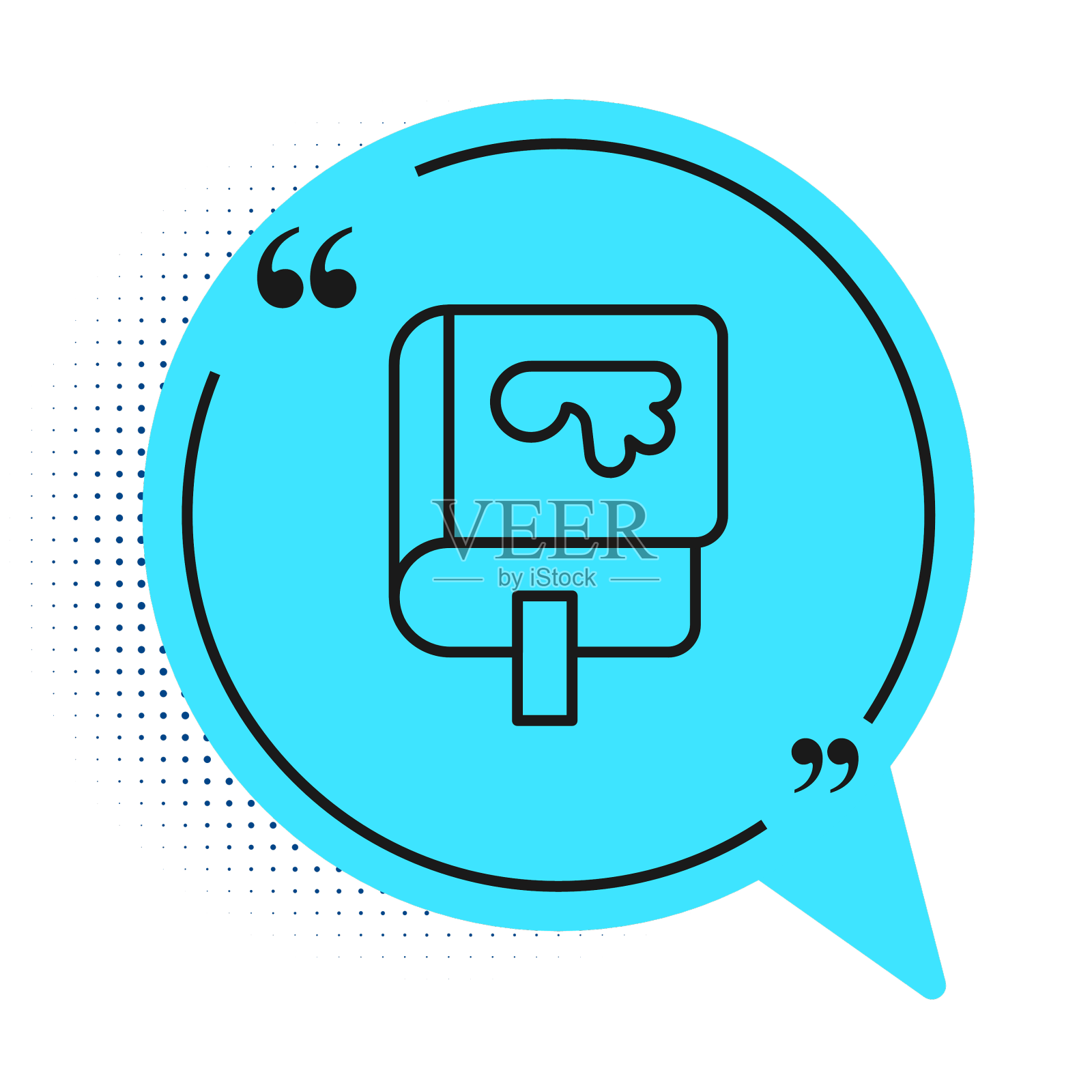 黑线维京书的图标孤立在白色设计元素图片