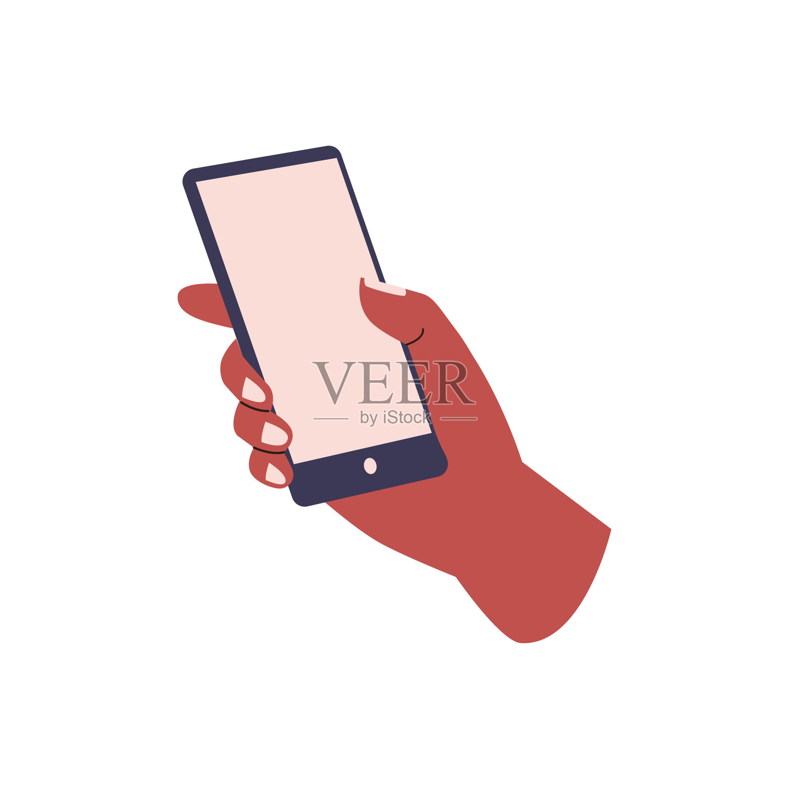 手持电话的平面设计插画图片素材