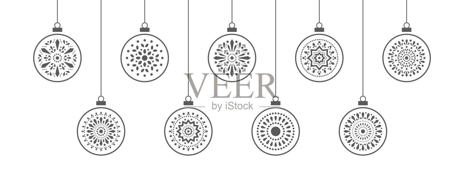 圣诞球矢量插图。圣诞装饰。插画图片素材