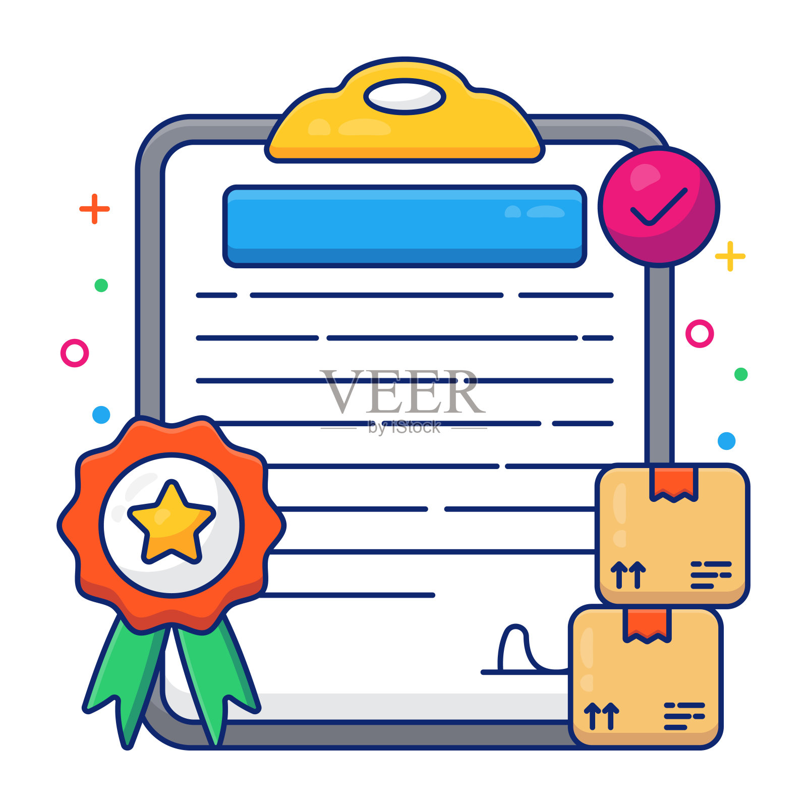 物流合同的图标设计插画图片素材