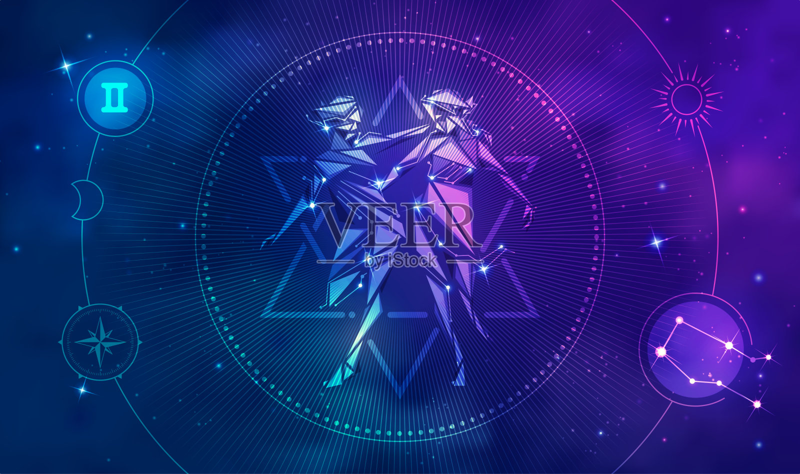 双子座插画图片素材