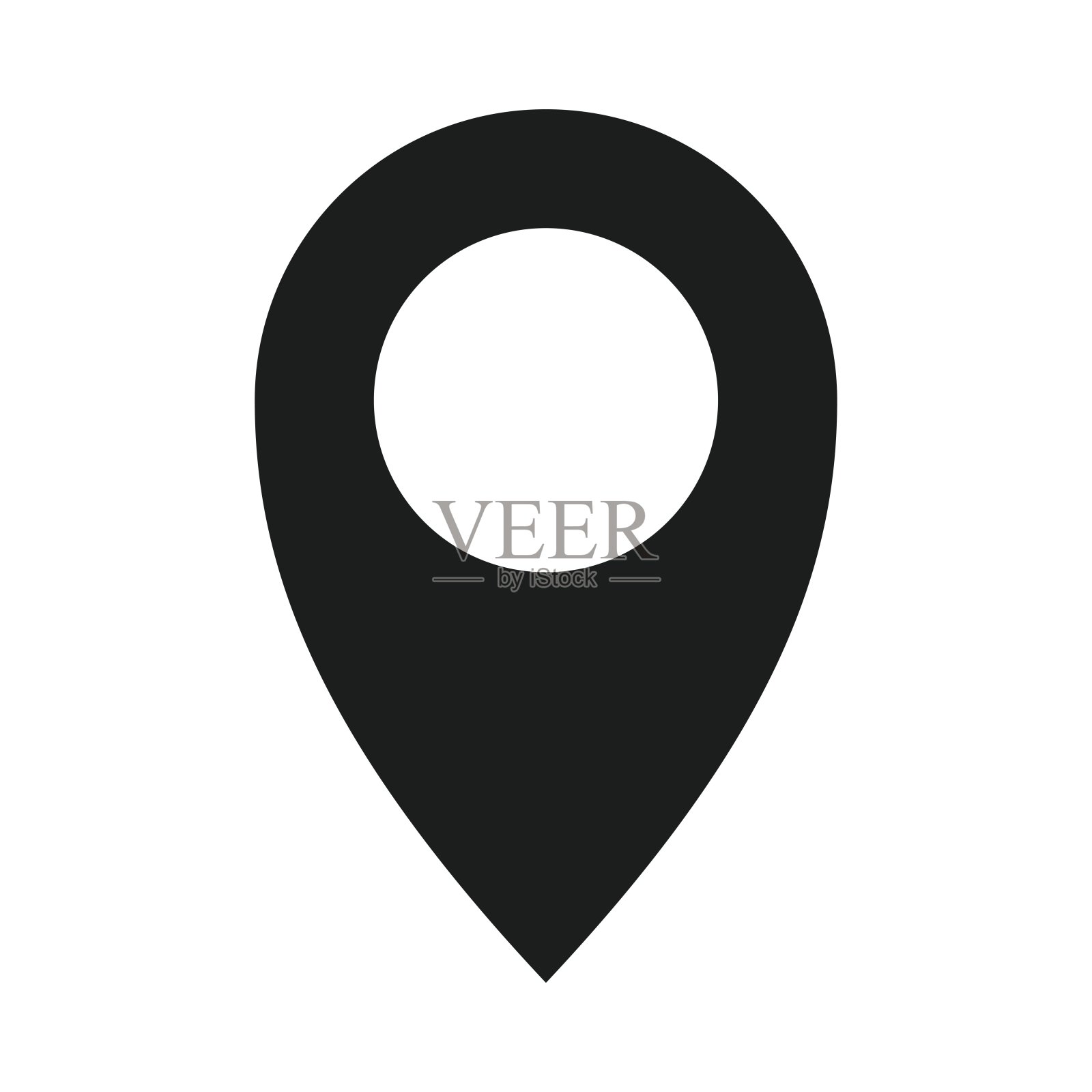 表示位置和地图图钉的简约图标插画图片素材