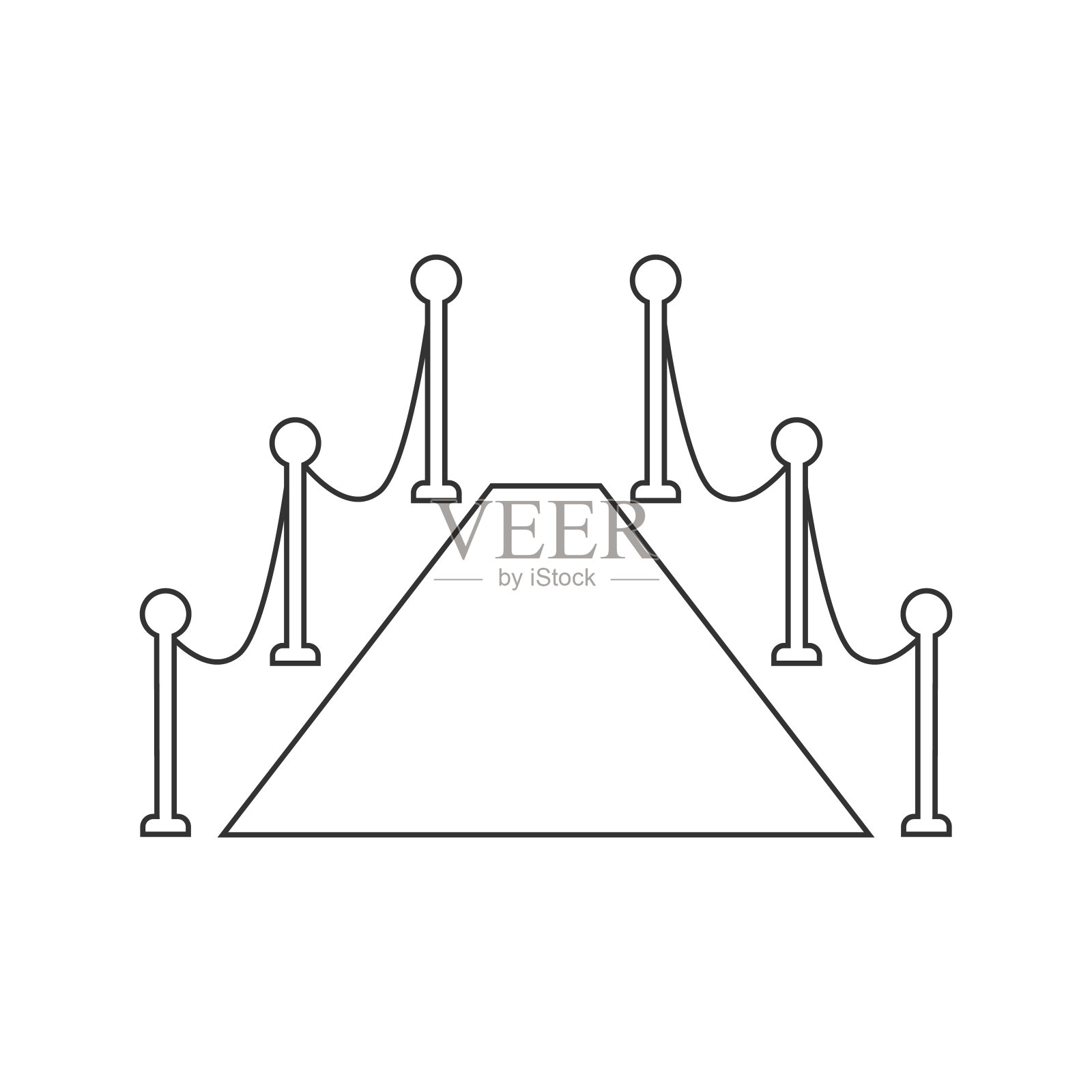 红地毯线图标插图上的白色插画图片素材