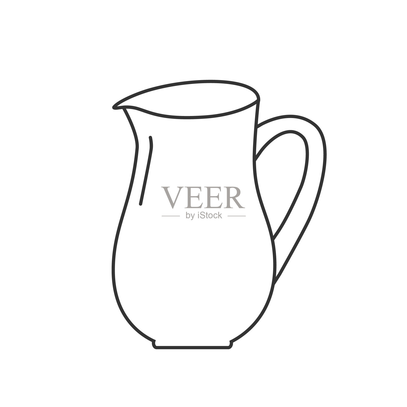 水壶矢量线图标在现代平面风格标志插画图片素材