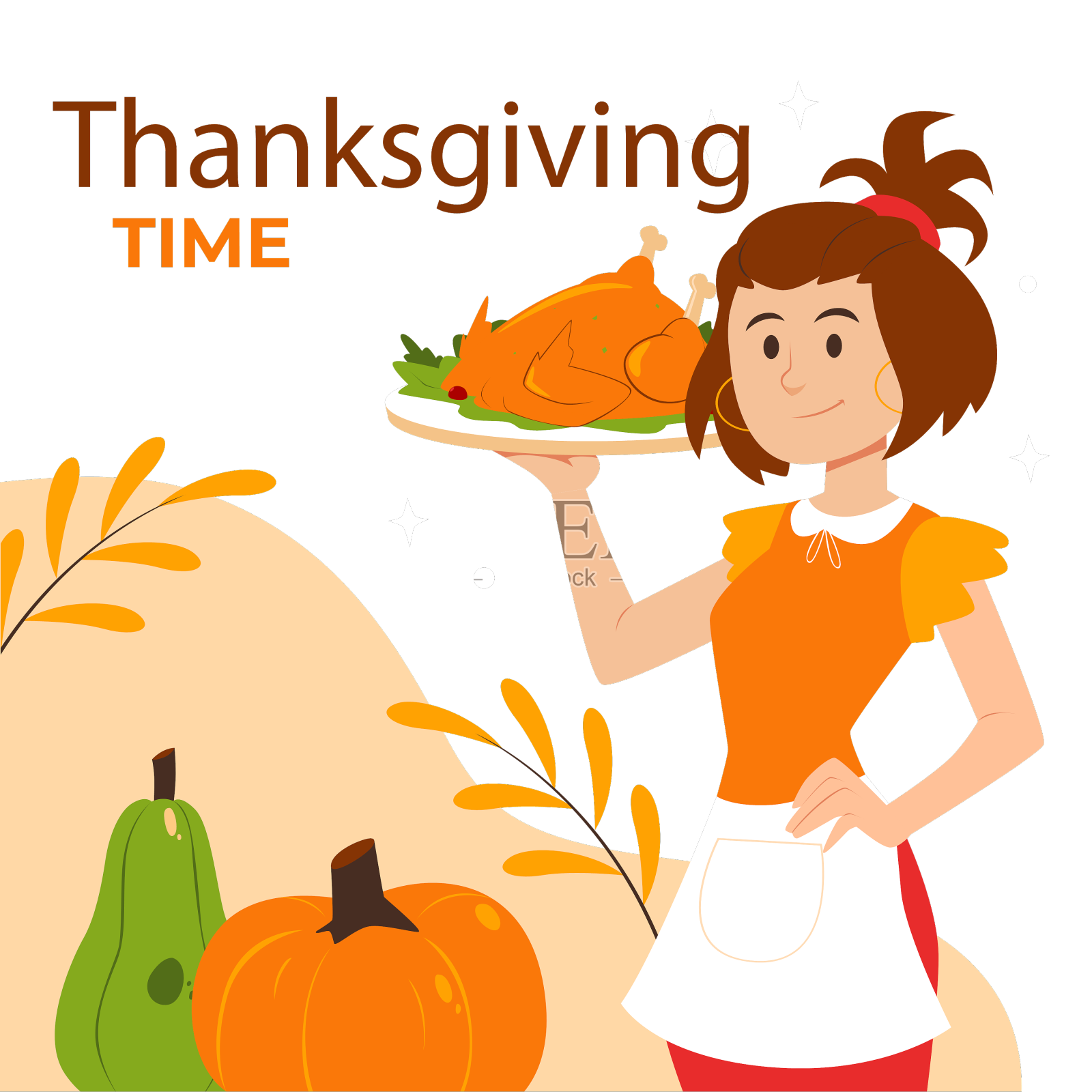 感恩节的庆祝孤立就白了设计元素图片