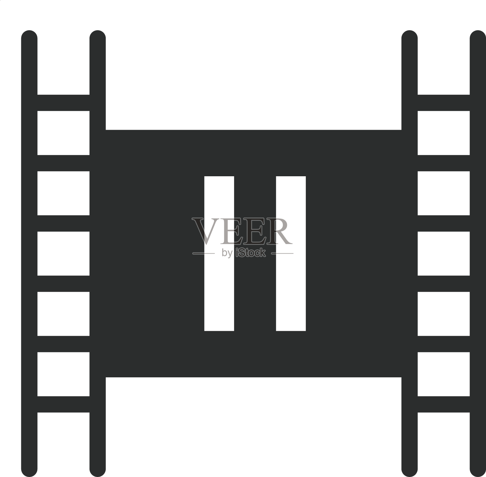 电影播放器暂停平面图标设计元素图片