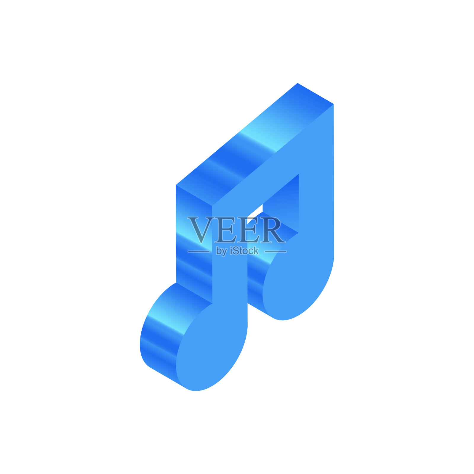 等距蓝色图标。现代平面矢量插图。注意的信号。社交媒体模板。插画图片素材