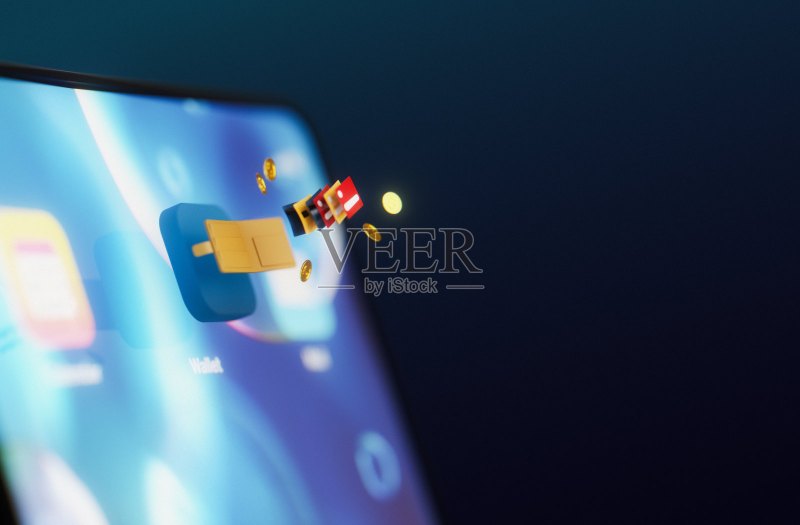 智能手机上的数字钱包应用程序照片摄影图片