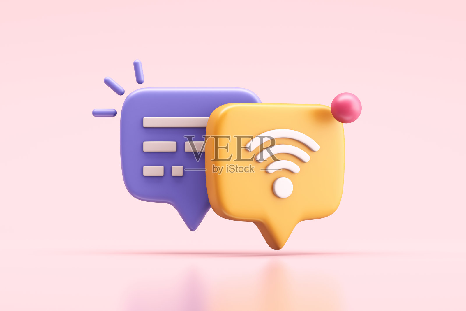 两个带有Wi-Fi图标的语音气泡照片摄影图片