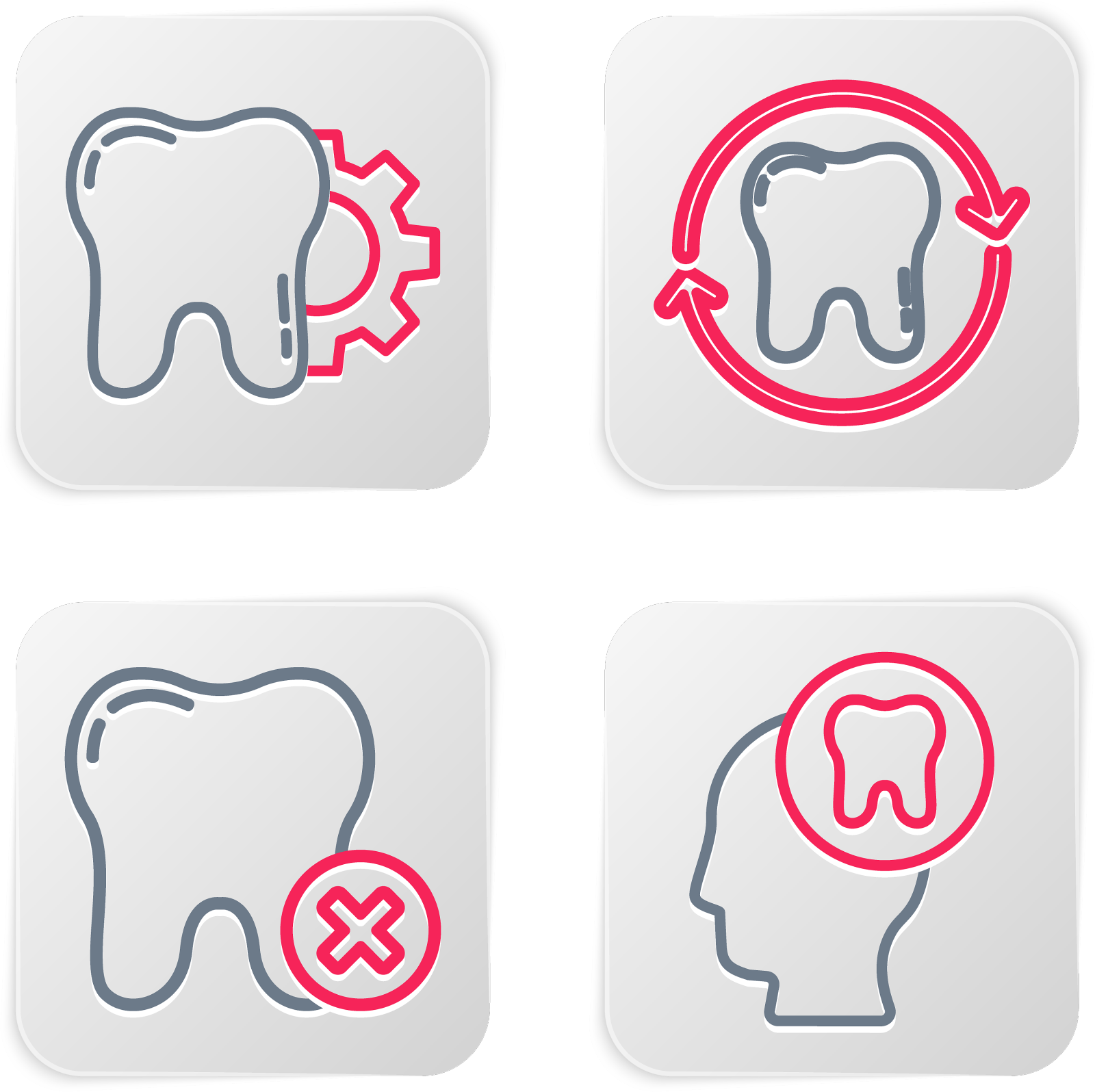 设线人的头部与牙齿龋齿设计元素图片