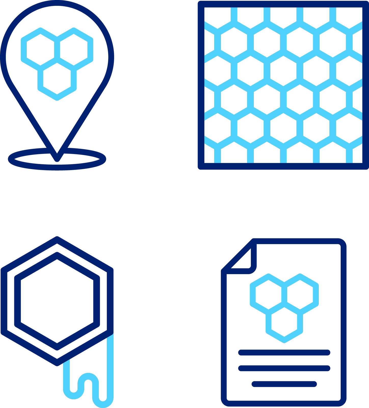 设置线蜂窝和蜜蜂位置图标设计元素图片