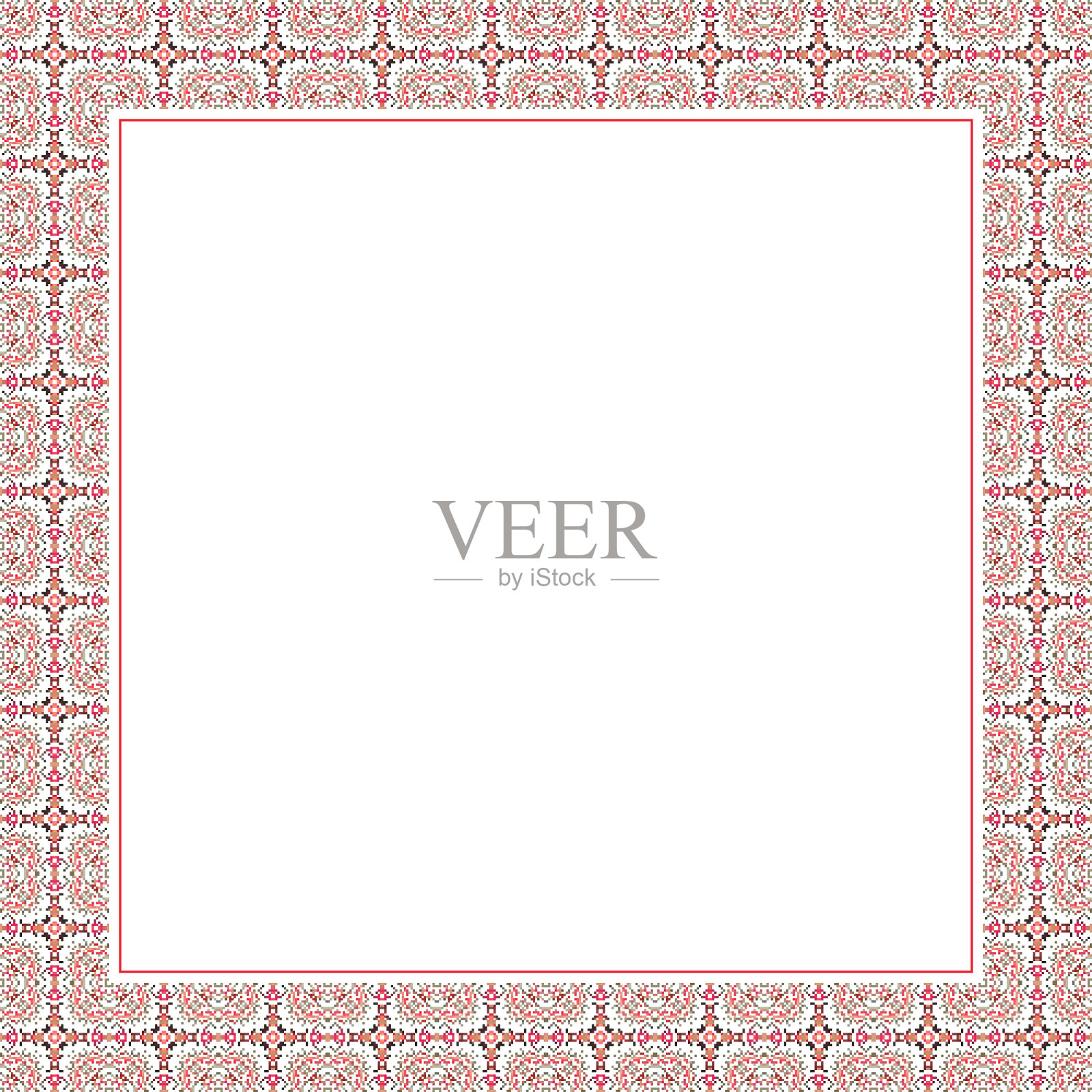 装饰圆形框架与花卉图案。东方风格设计的优雅元素，文字的位置。花的边界。花边插图的邀请和贺卡。插画图片素材