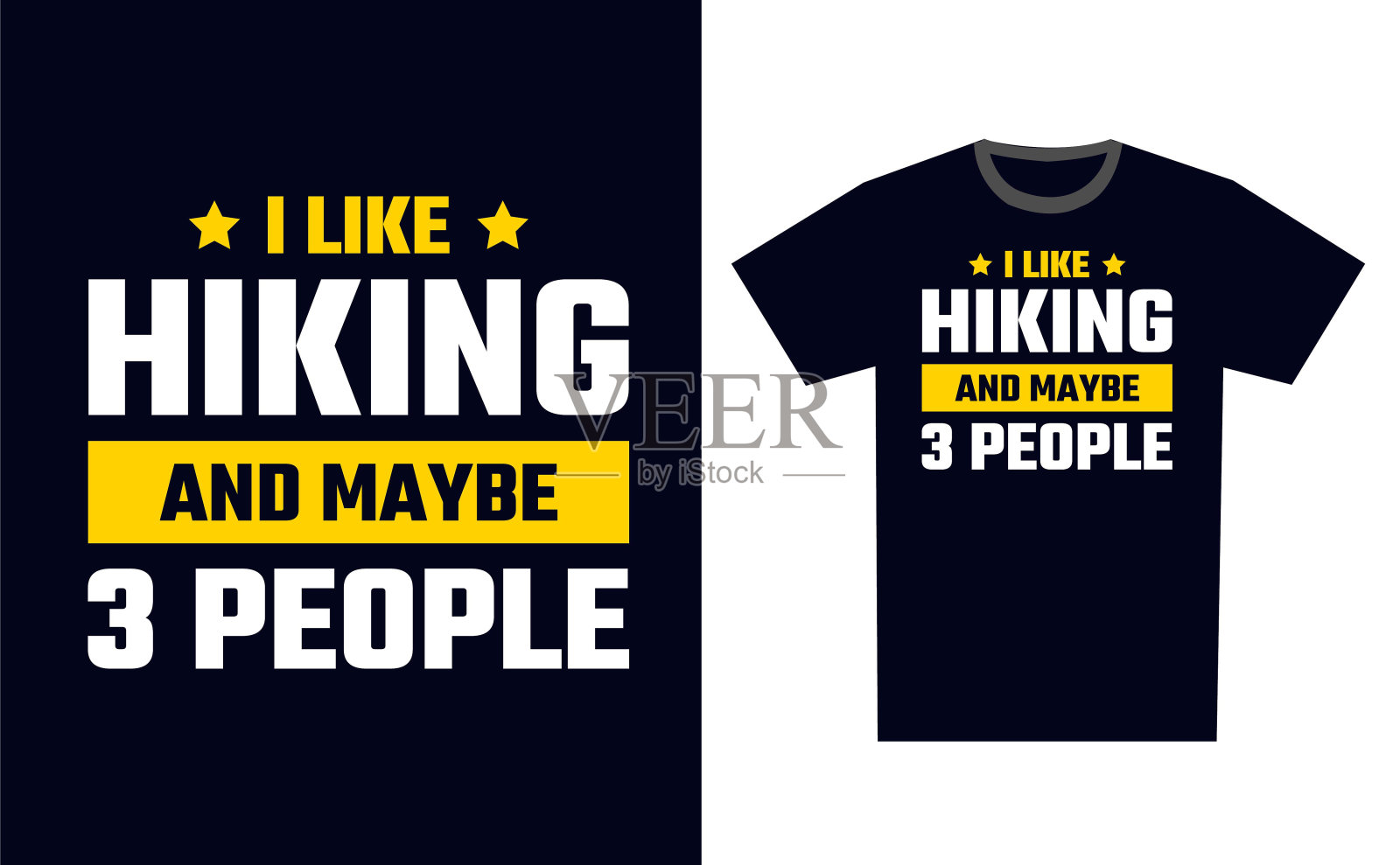 徒步T恤设计模板向量插画图片素材