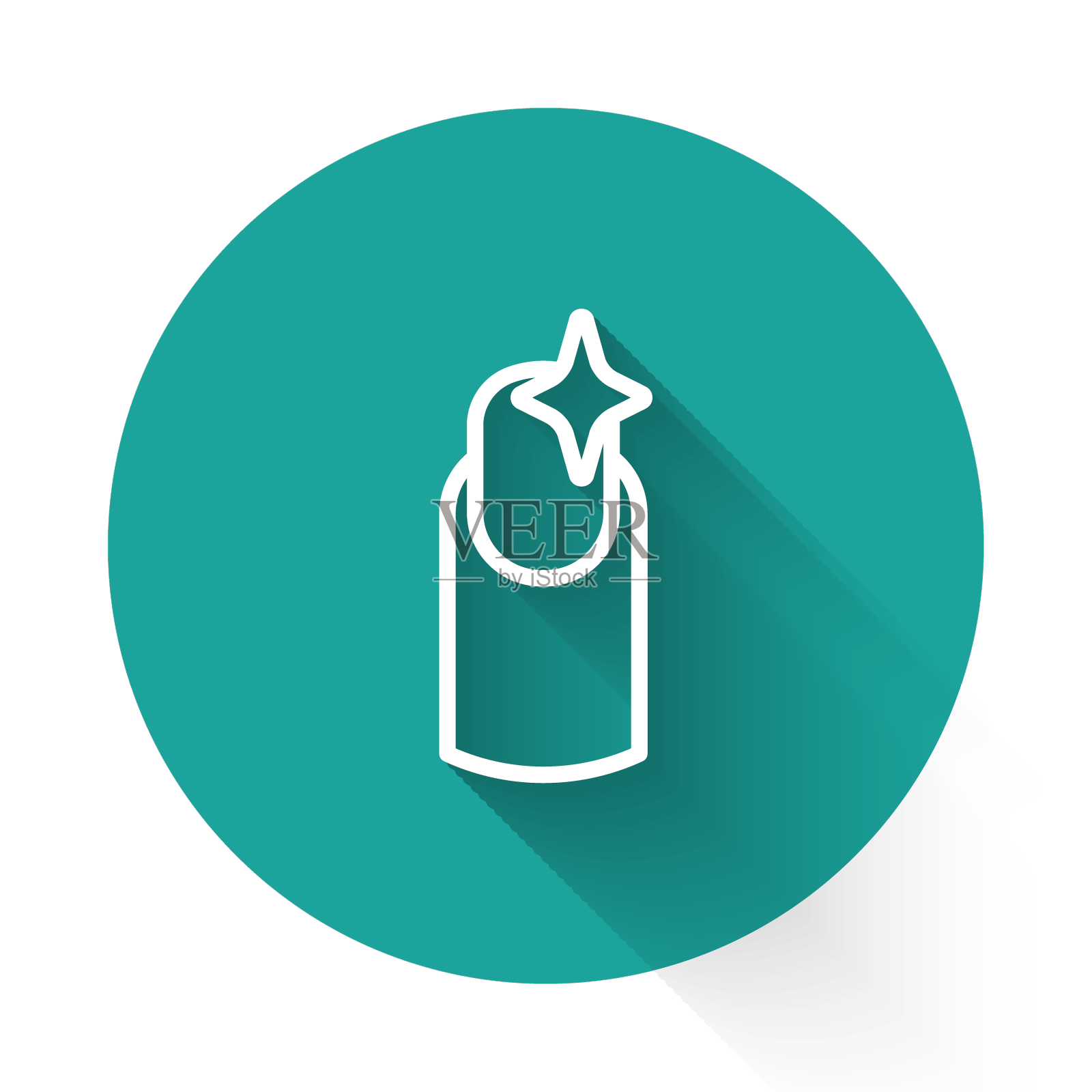 白线指甲美甲图标与长隔离设计元素图片