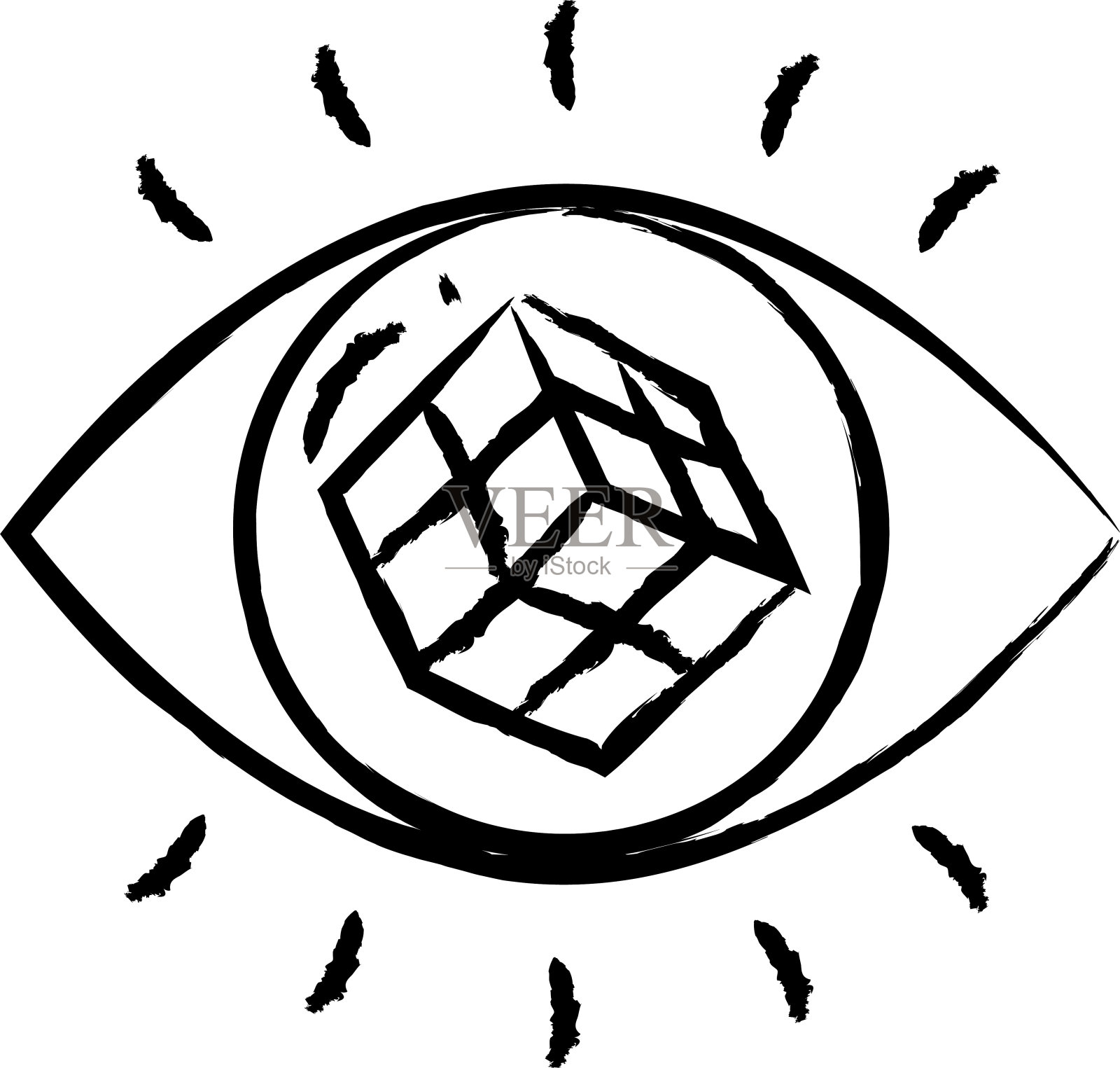 眼睛手绘矢量插图插画图片素材