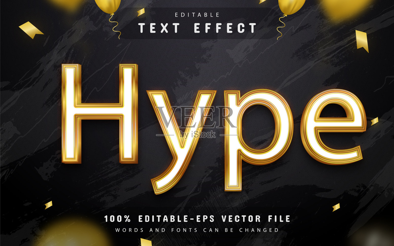 炒作3d文字效果可编辑插画图片素材