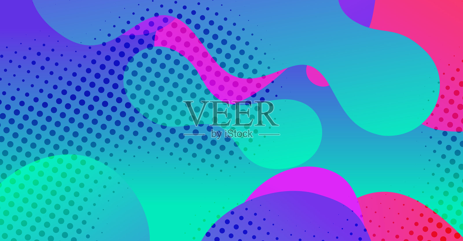 抽象的液体波背景色彩丰富插画图片素材