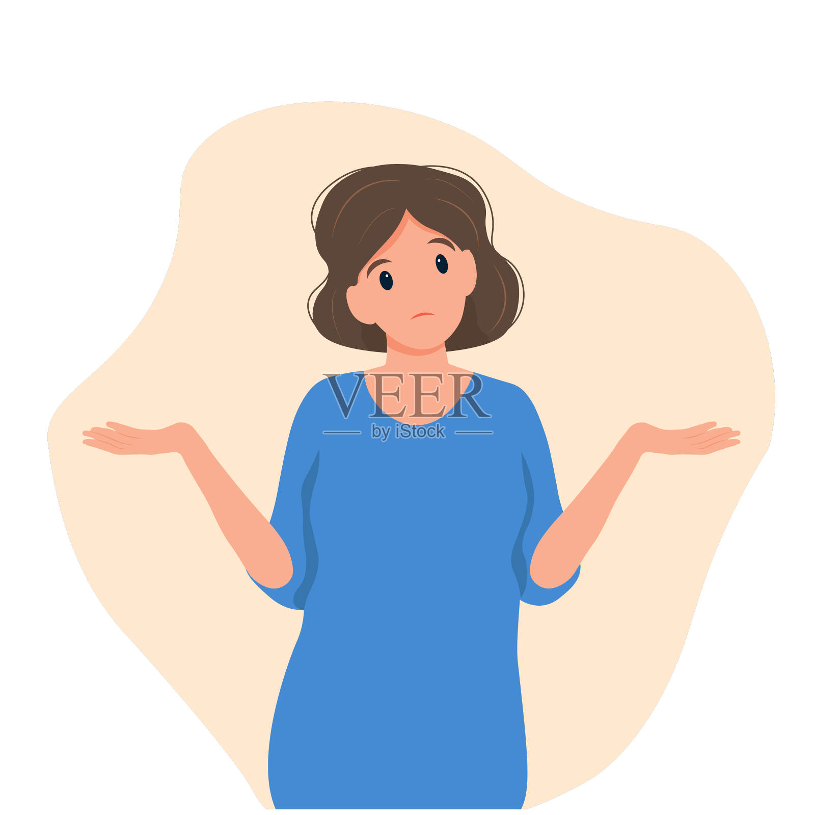 女人带着好奇的表情耸了耸肩设计元素图片