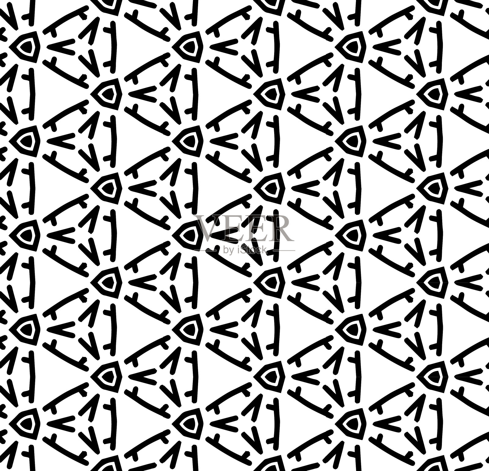 黑白无缝抽象图案插画图片素材