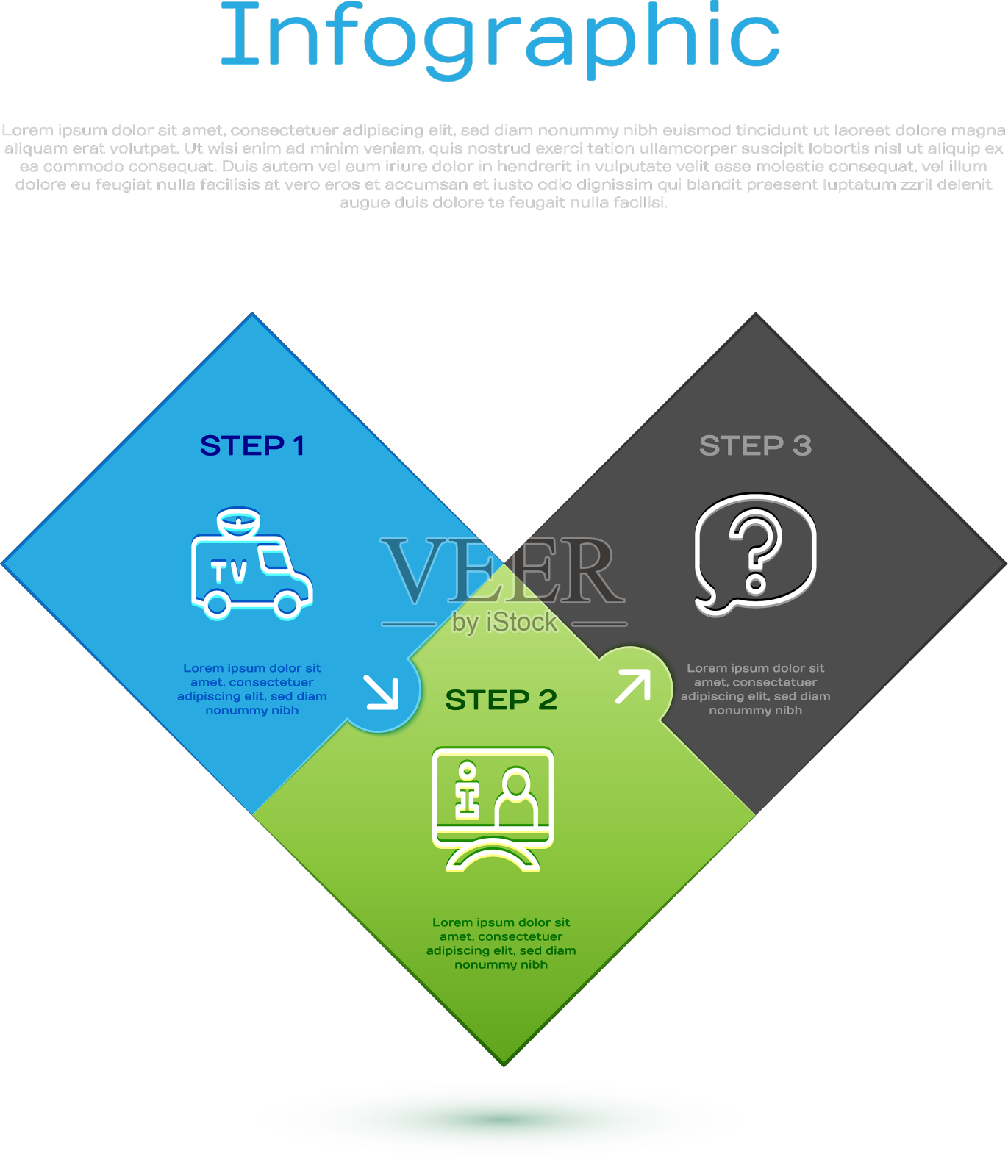 设置在线电视新闻车语音泡聊天和设计元素图片