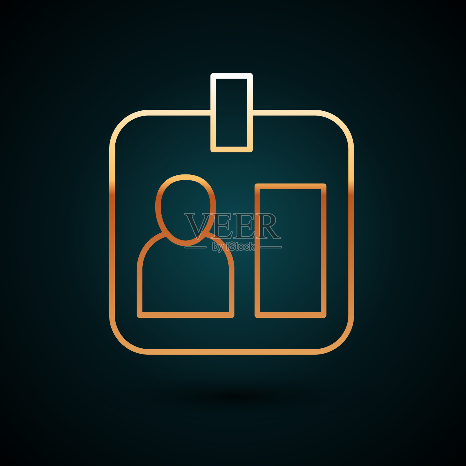 金线新闻记者垂直徽章图标插画图片素材