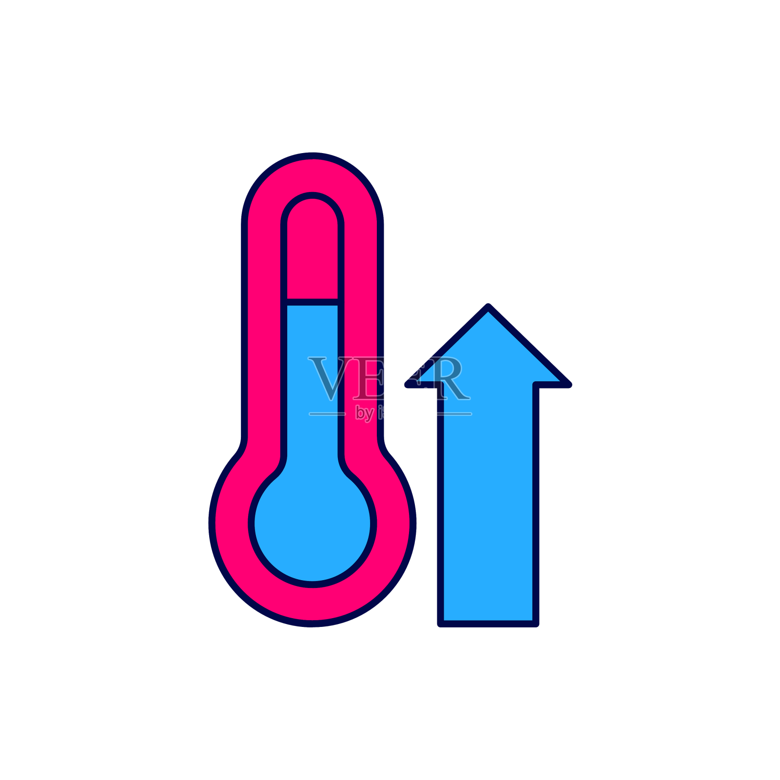 填充轮廓气象温度计测量设计元素图片