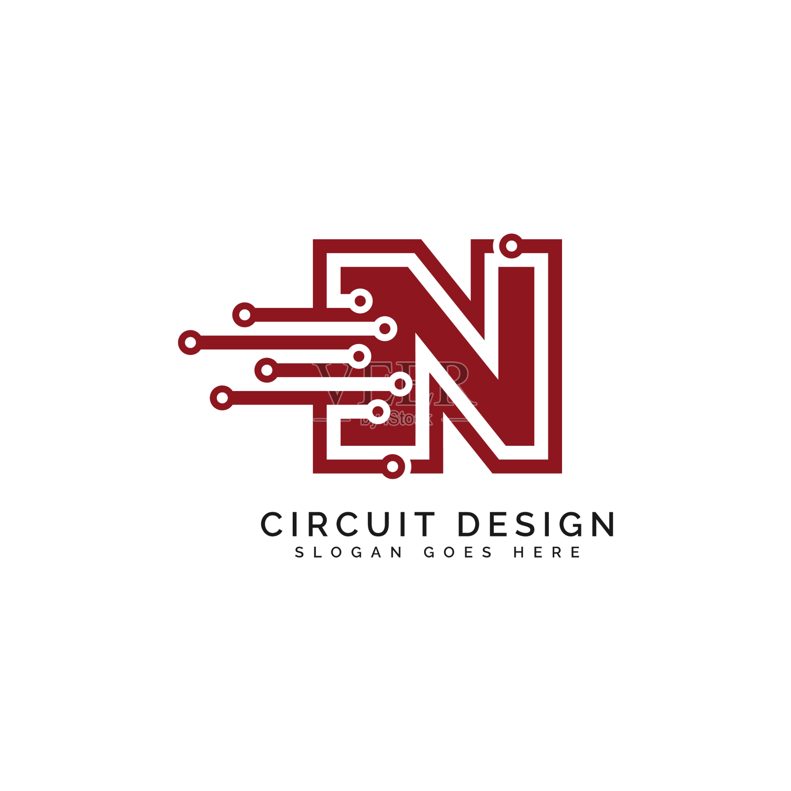 字母标志电路形状符号技术设计元素图片