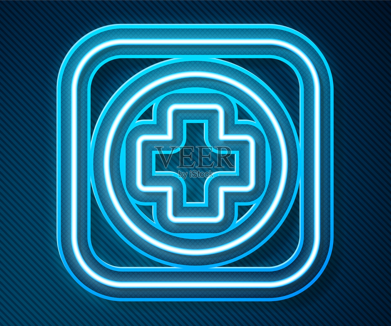 发光的霓虹灯线医院招牌图标插画图片素材