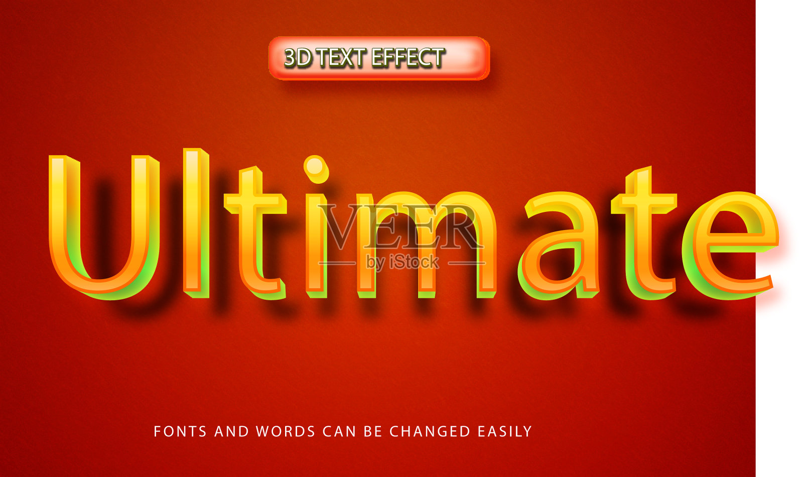 终极3d可编辑的文本效果风格插画图片素材