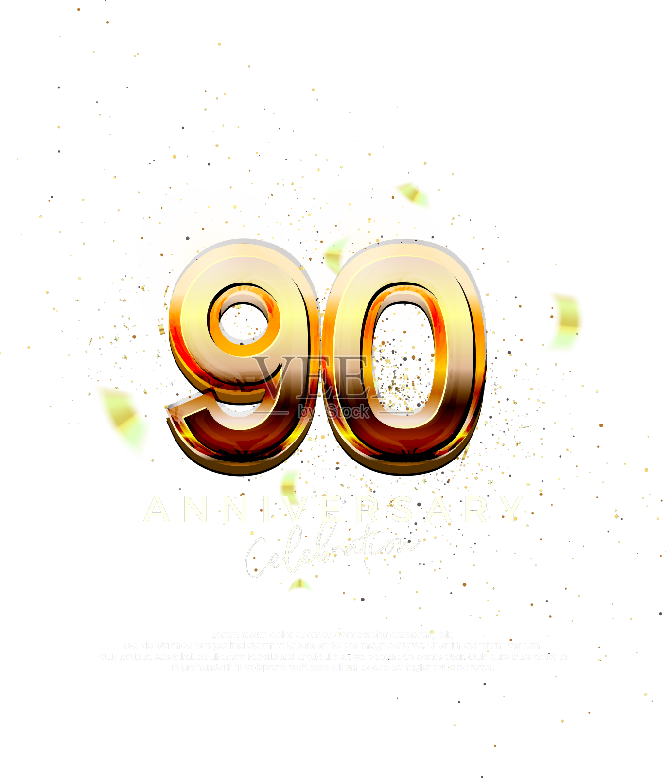 90周年庆典黄金号码设计元素图片